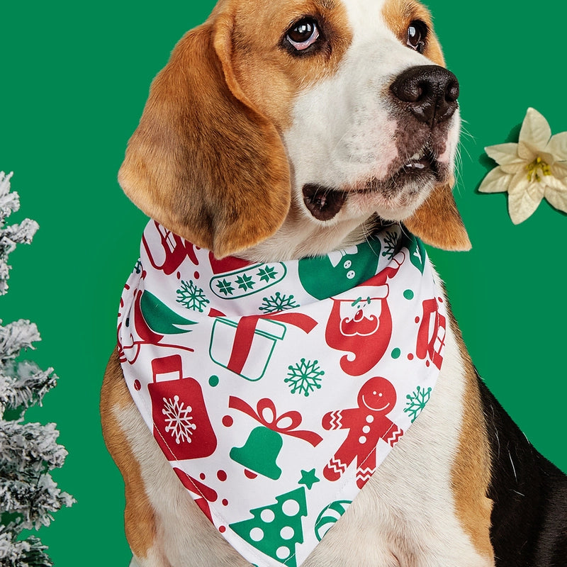 Minimalist Polyester Christmas Christmas Tree Santa Claus Pet Saliva Towel