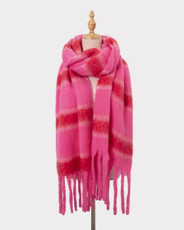 Women's Minimalist Classic Style Color Block Polyester Scarf