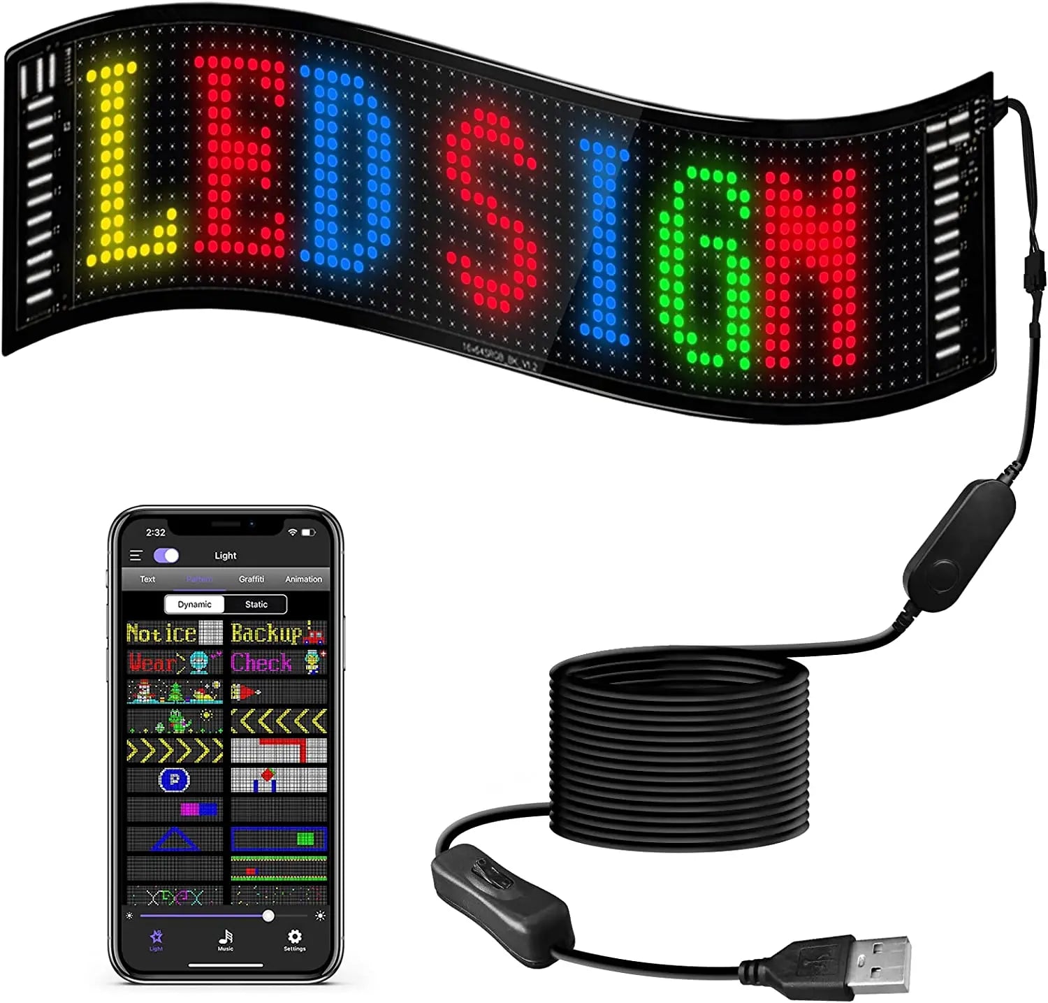 🔥Laatste dag verkoop 49%🔥Voertuig Bluetooth LED Flexibel Display