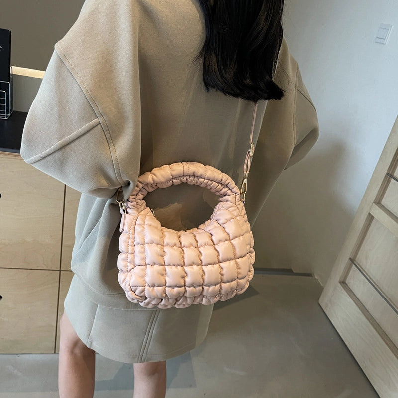 Women's Medium Pu Leather Solid Color Streetwear Square Zipper Shoulder Bag Handbag