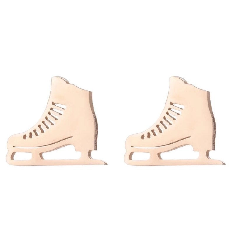 Fashion Letter Skates Ball Stainless Steel Plating Ear Studs 1 Pair