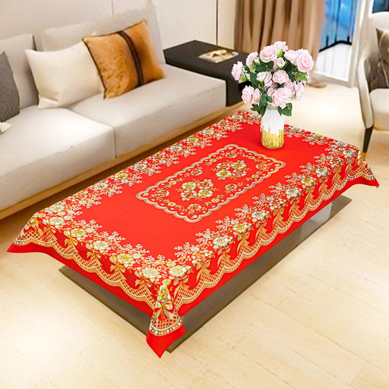 Elegant Classic Style Geometric Flower PVC Tablecloths Artificial Decorations