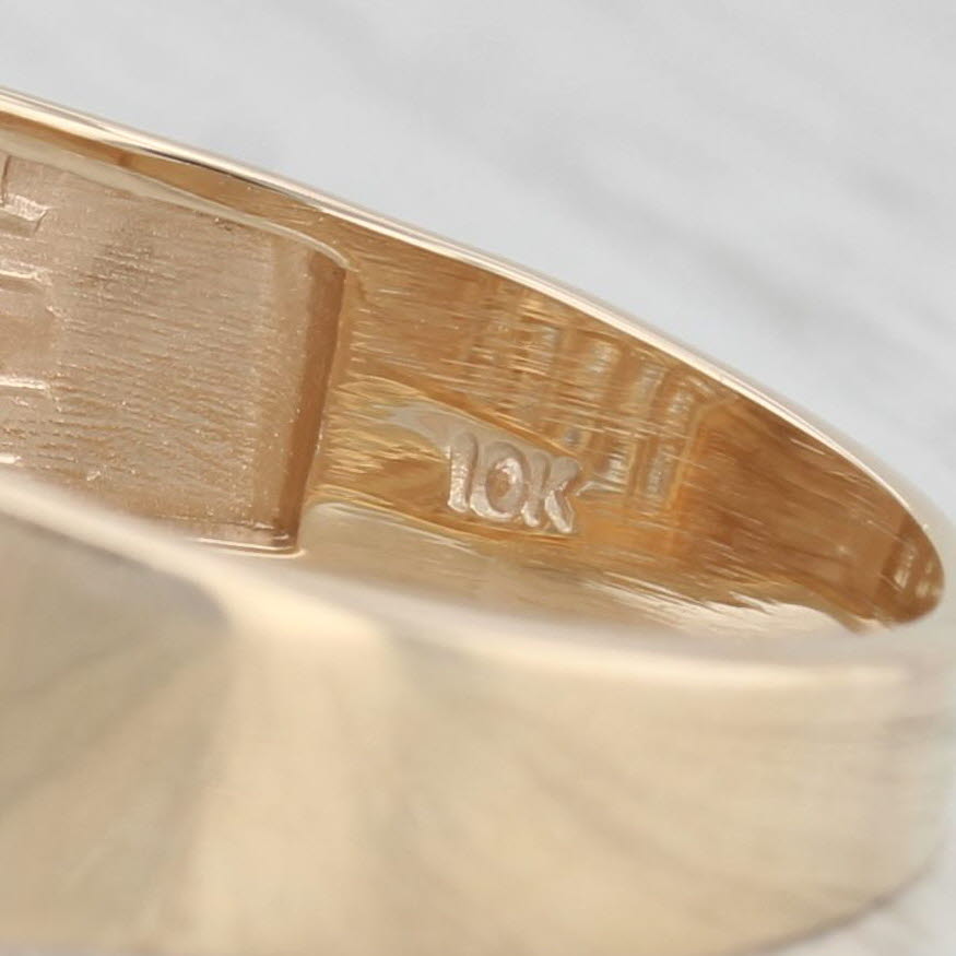 0.16ctw Diamond Men's Ring 10k Yellow Gold Size 13