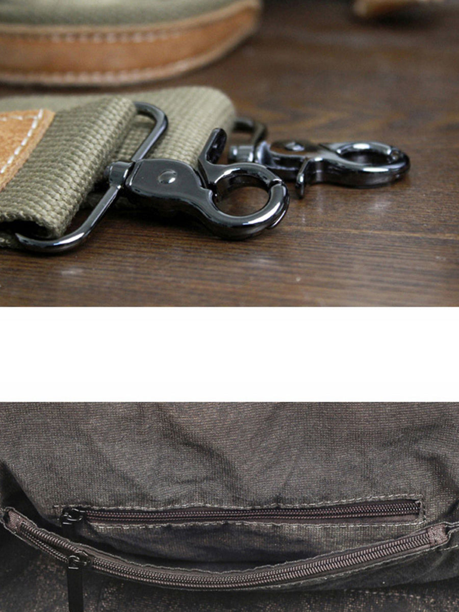 Women Vintage Genuine Leather Colorblock Crossbody Bag