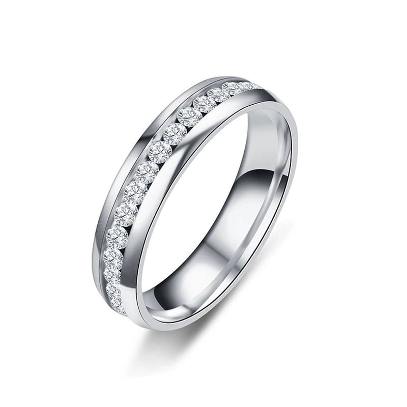 3 Pieces Minimalist Round 304 Stainless Steel Artificial Gemstones Plating Inlay Stainless Steel Rings