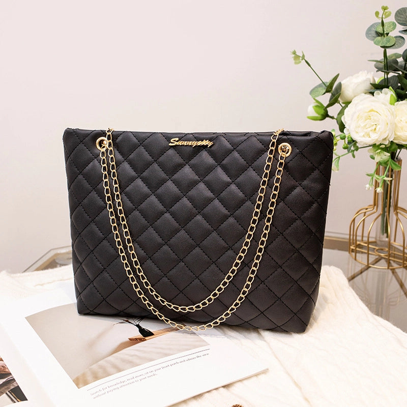 Women's Medium Pu Leather Solid Color Classic Style Streetwear Square Magnetic Buckle Tote Bag
