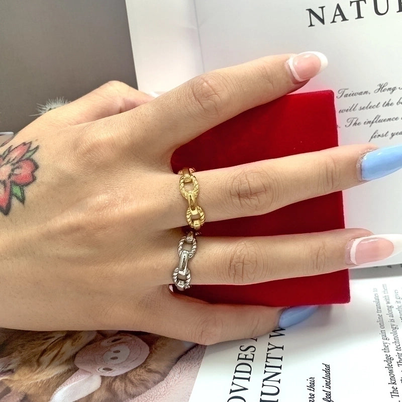1 Piece Minimalist Solid Color Titanium Steel Plating Rings