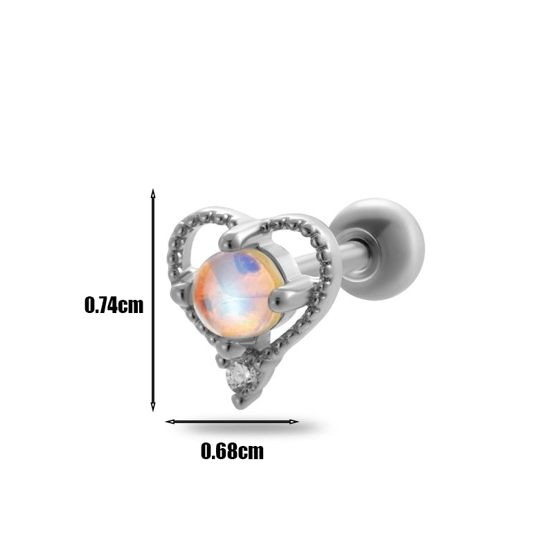 1 Piece Ear Cartilage Rings & Studs Minimalist Geometric 316L Stainless Steel  Copper Plating Inlay Zircon