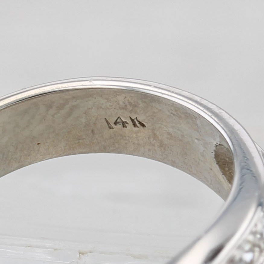 0.15ctw Diamond Ring 10k White Gold Size 6.75 Bypass Halo