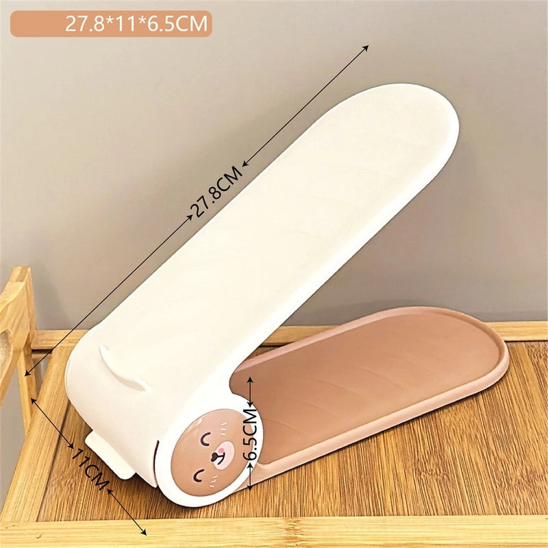 Cute Bear Solid Color Plastic Storage Rack