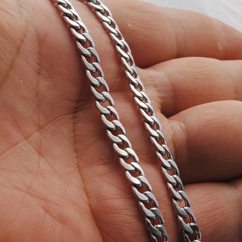 2 Pieces Minimalist Solid Color Stainless Steel Plating Necklace Chain 1 Piece