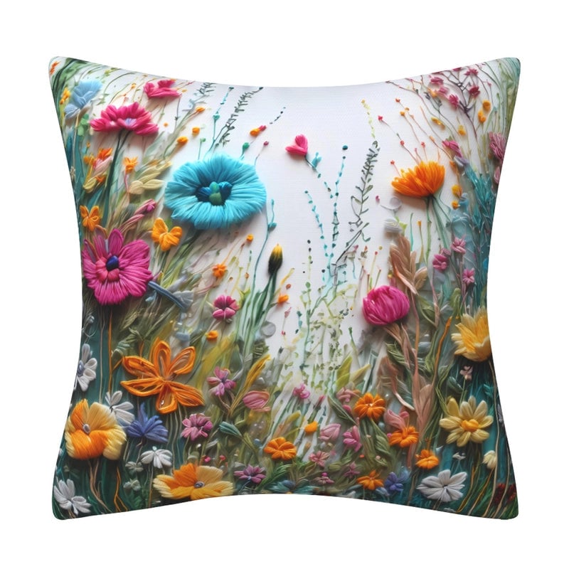 Elegant Classical Minimalist Floral Polyester Pillow Cases Couch & Sofa Decor