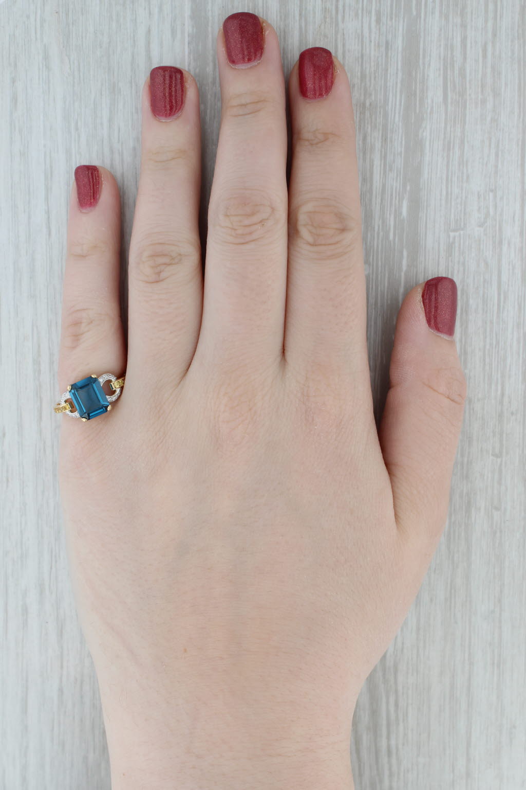Krementz 3.76ctw Lab Created Blue Spinel Diamond Sapphire Ring 18k Gold Sz 6.75