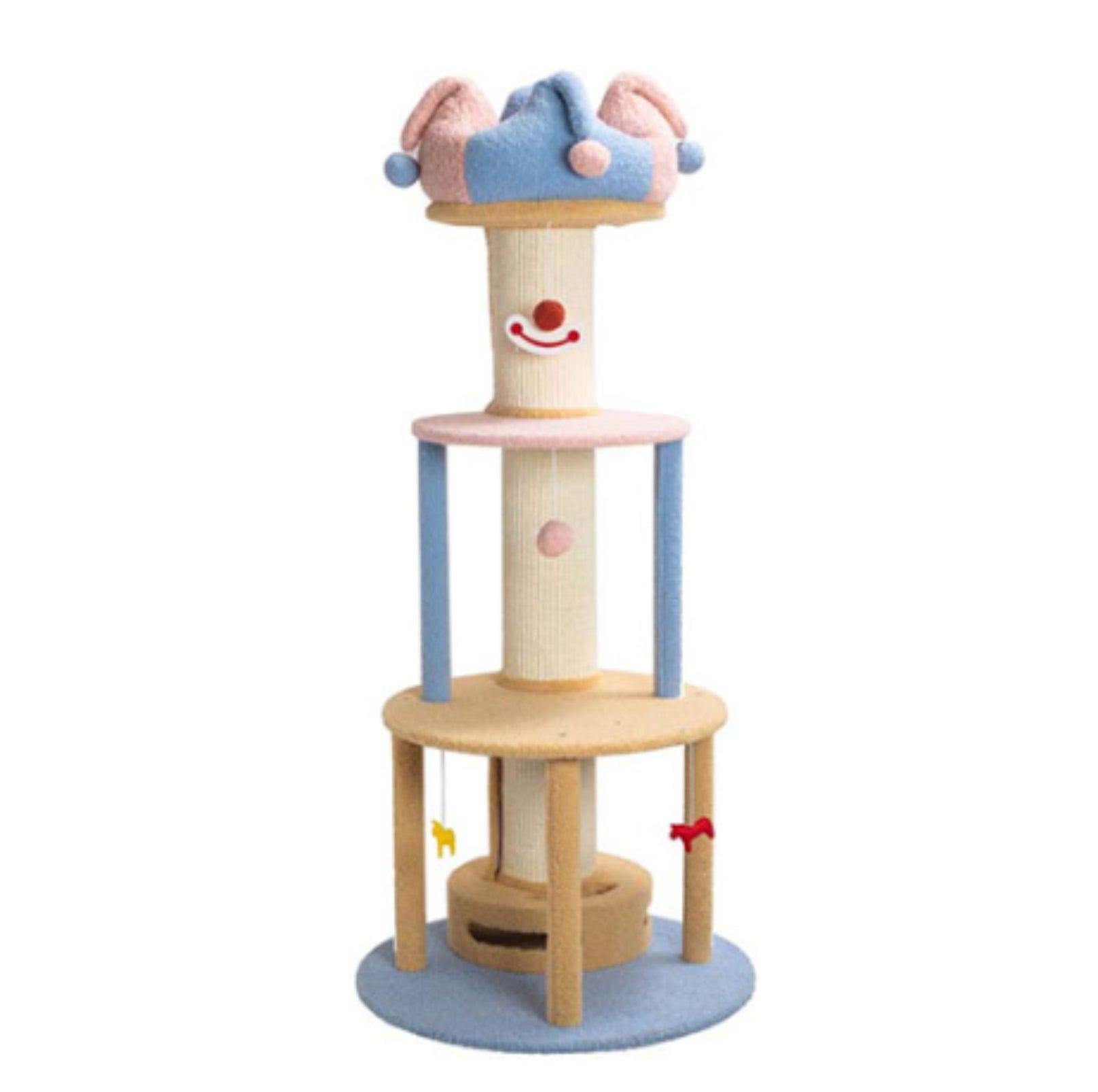 Circus Cat Tree with Scratching Posts and Cozy Nest