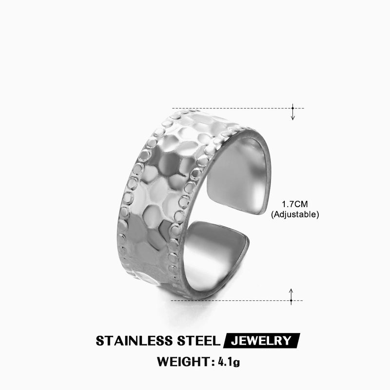 304 Stainless Steel 18K Gold Plated IG Style Plating Cross Open Rings
