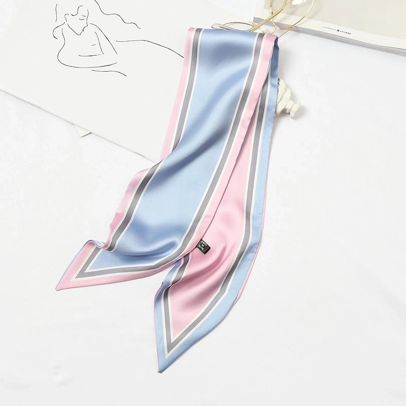 Women's Elegant Geometric Satin Silk Scarf