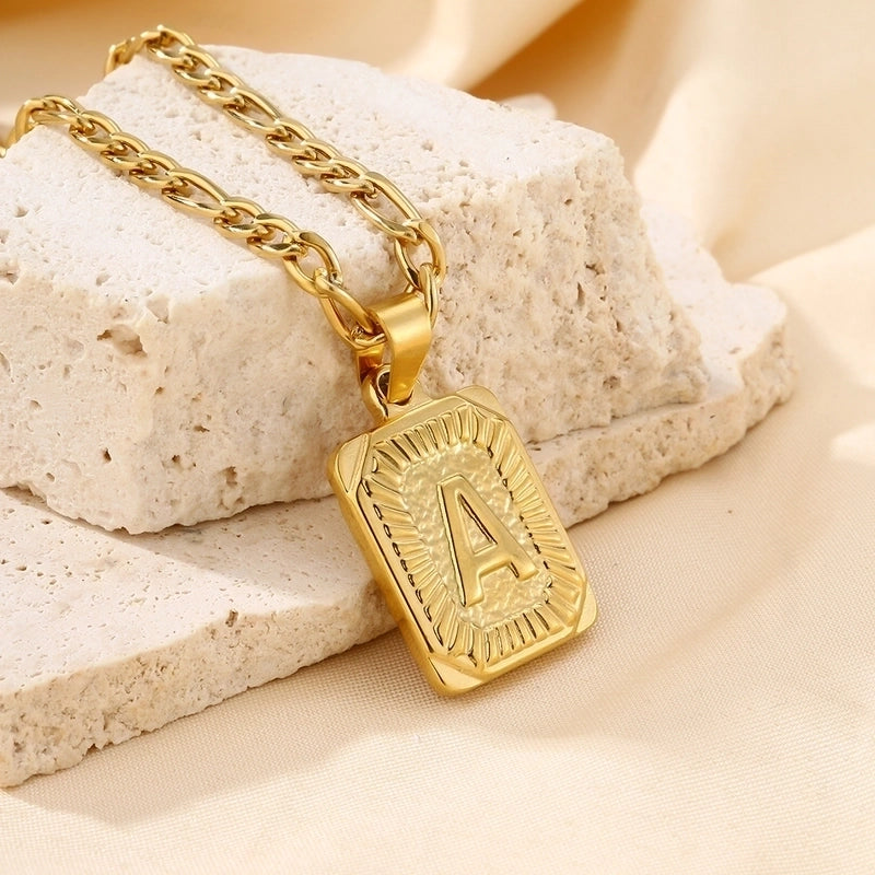 Casual Minimalist Letter 304 Stainless Steel 18K Gold Plated Pendant Necklace