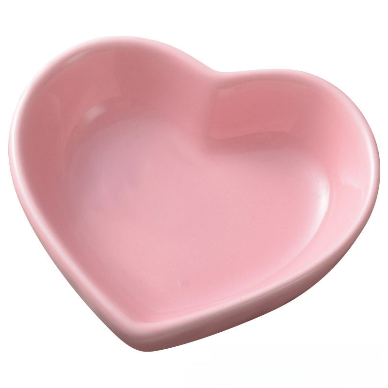 Heart-Shaped Ceramic Small Dipping Dish Household Seasoning Dish For Hotel Restaurant Dessert Snack Dish Dish