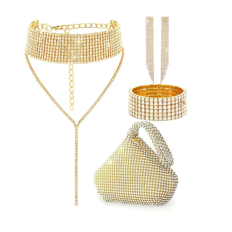 Silver Gold Nylon Solid Color Round Evening Bags