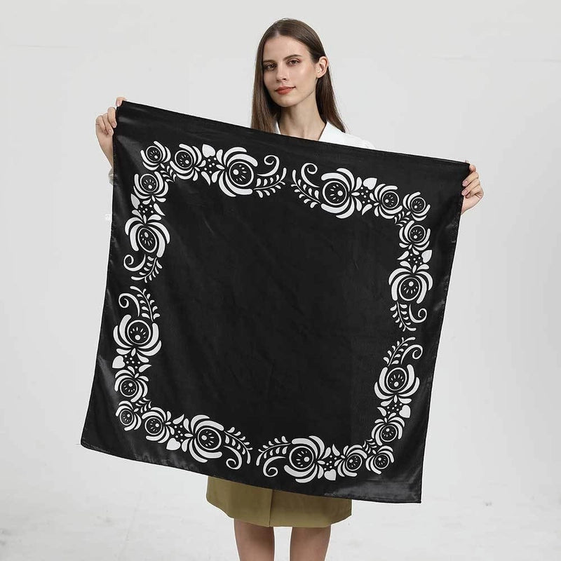 Women's Elegant Letter Plaid Polka Dots Satin Printing Silk Scarf