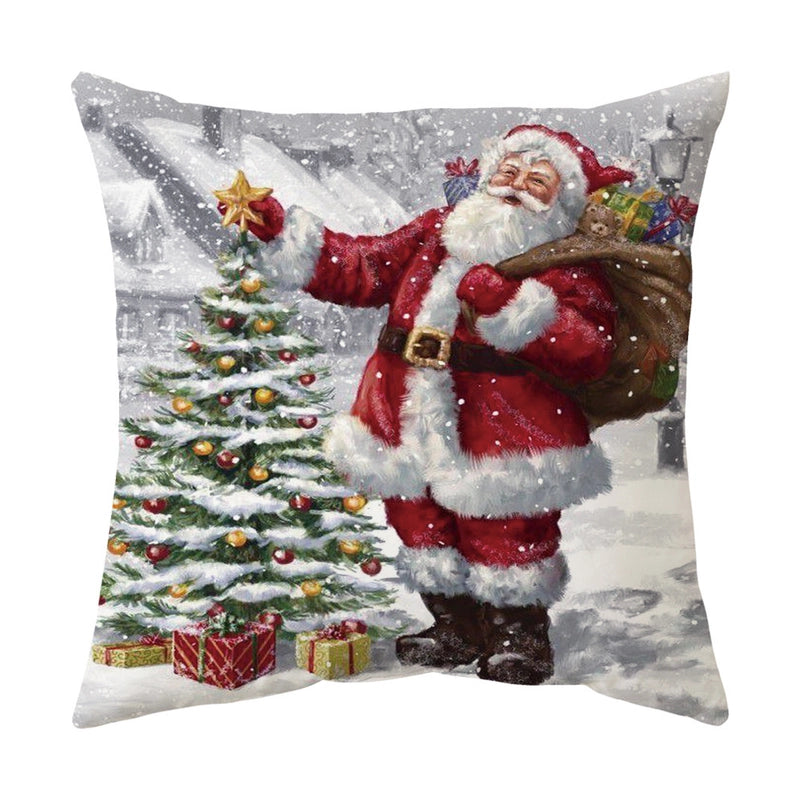 Fashion Christmas Tree Santa Claus Elk Polyester Pillow Cases