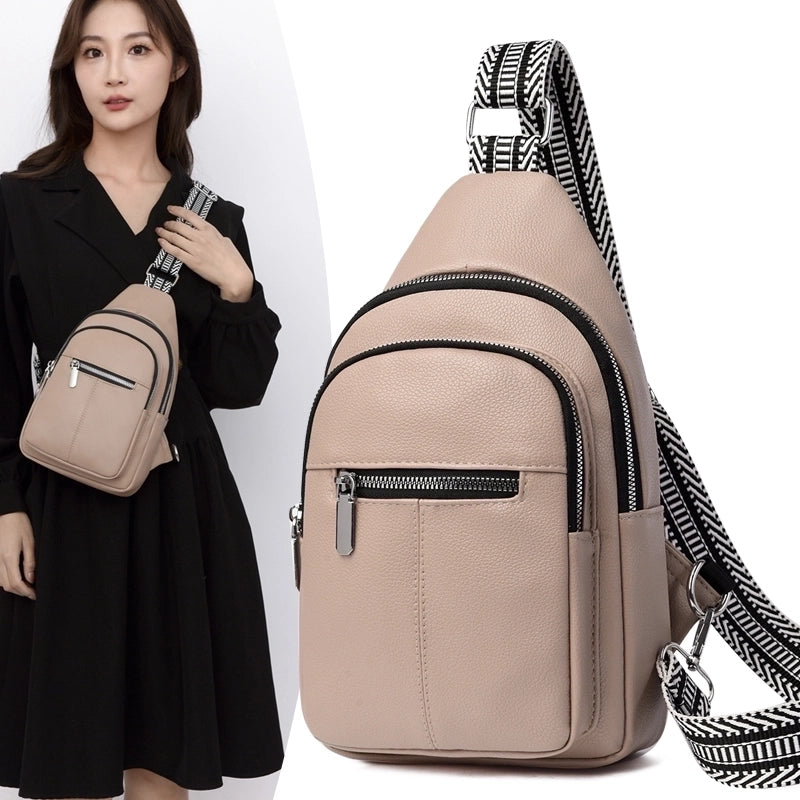 Women's Basic Sports Solid Color Pu Leather Waist Bags
