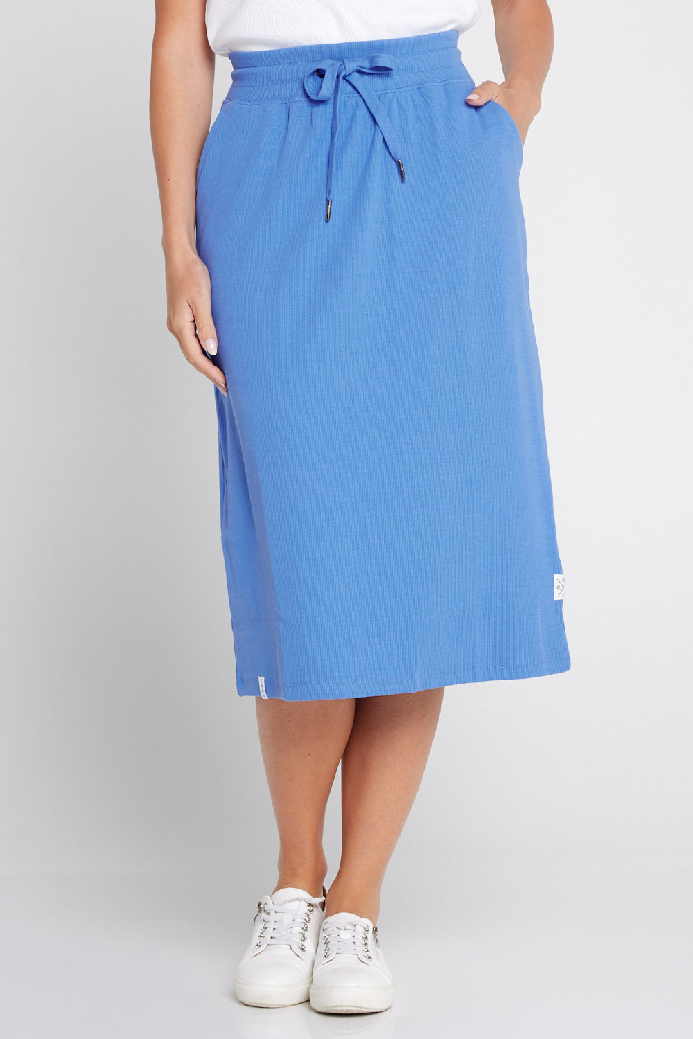 Rib Midi Skirt - Cerulean Blue