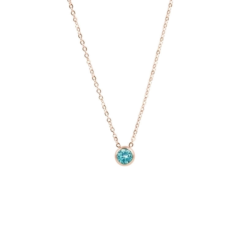 1 Piece Lady Round Stainless Steel Titanium Steel 18k Gold Plated Zircon Pendant Necklace