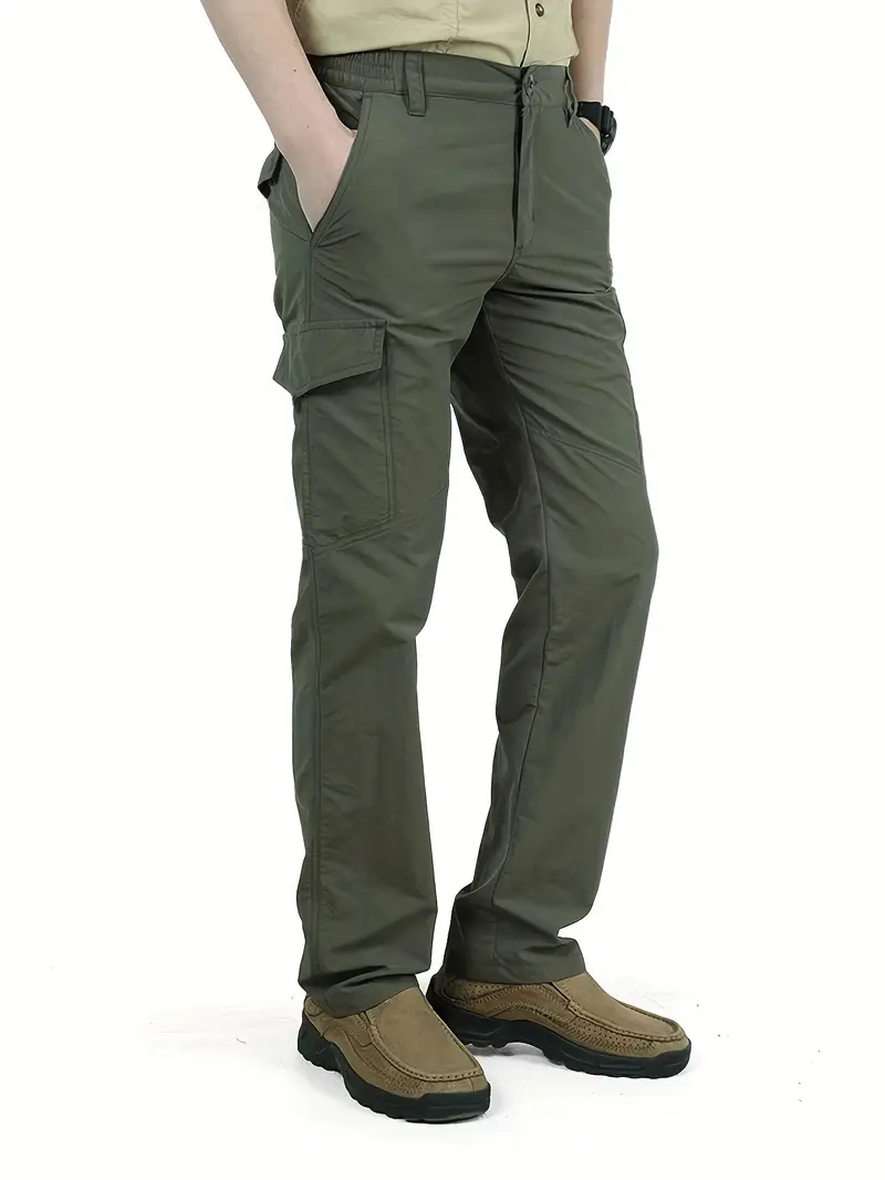 Men's Breathable Summer Casual Trousers with Multi-Pocket Design