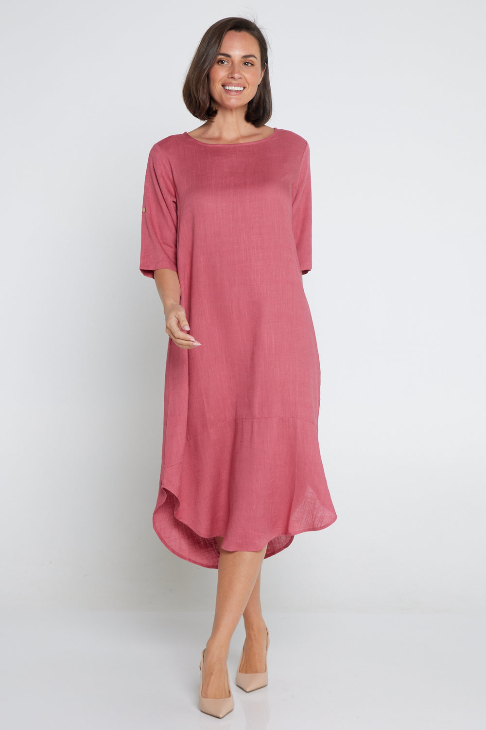 Liorra Linen Dress - Rose