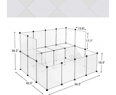 Guinea Pig Playpen with Dense Ramp White