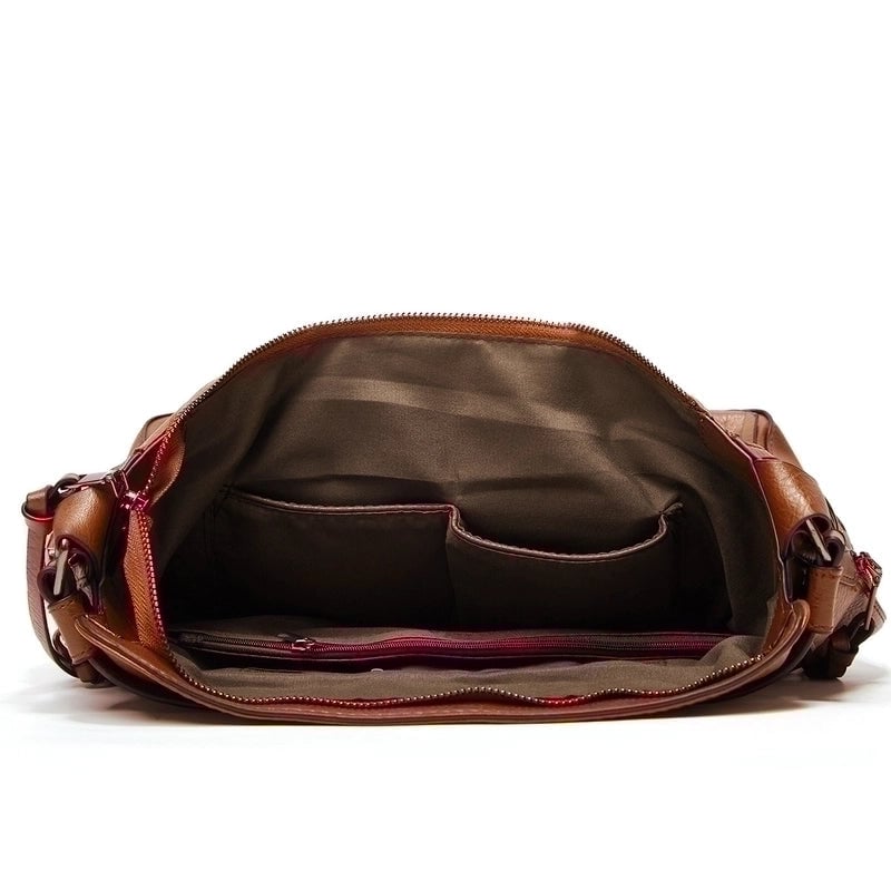 Women's Medium All Seasons Pu Leather Solid Color Fashion Square Zipper Tote Bag