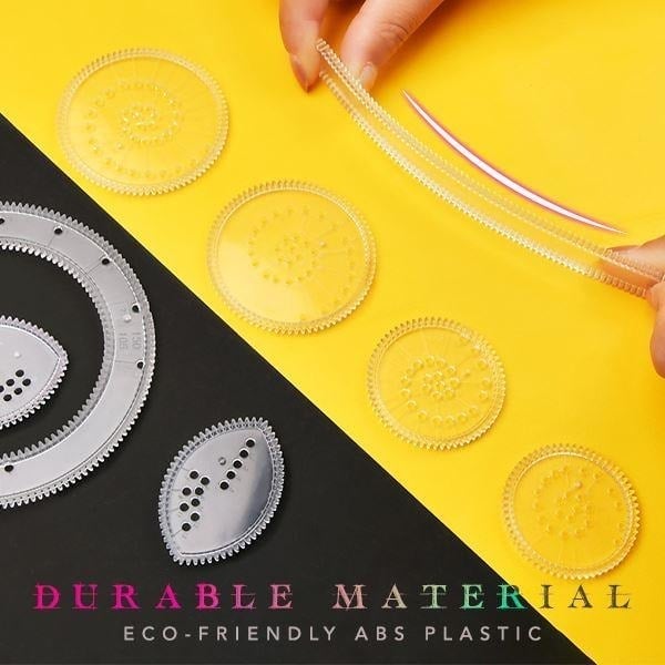 Spiral Art Clear Gear Geometric Ruler(22PCS)