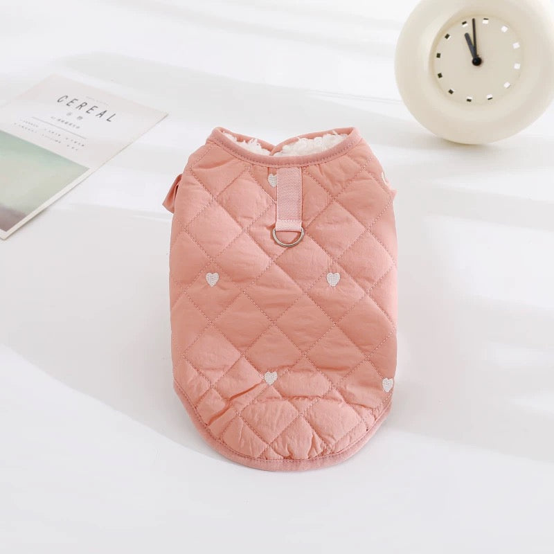 Warm Heart Printed Ruffled Sleeves Harness Jacket