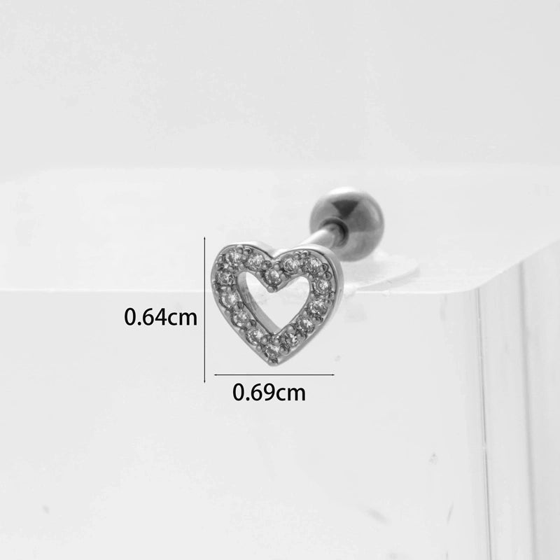 Ear Cartilage Rings & Studs Flower 316L Stainless Steel  Copper Inlaid Zircon