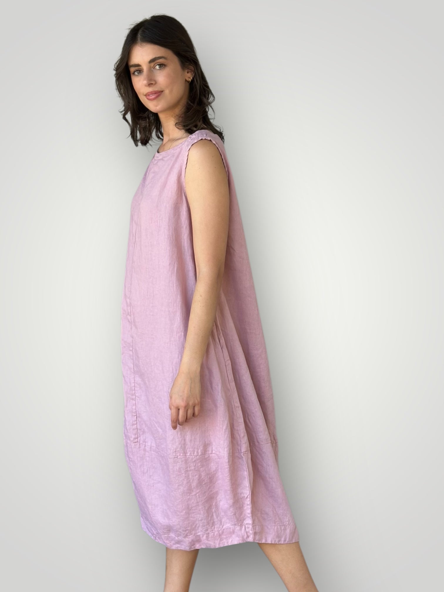adele dress - dusty rose linen