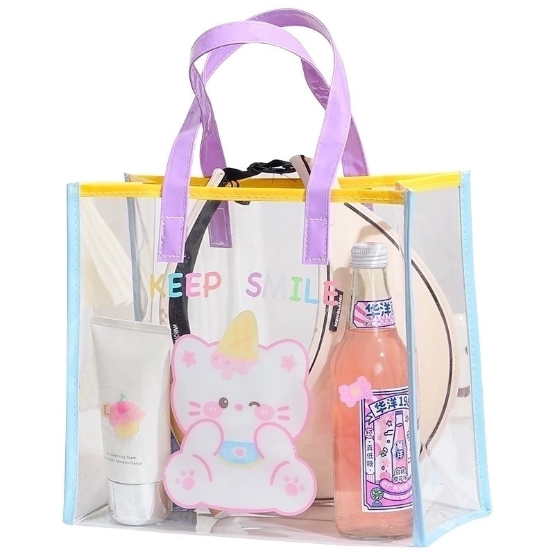 2 Pieces Cute Animal Cartoon Letter Pvc Shopping Bags