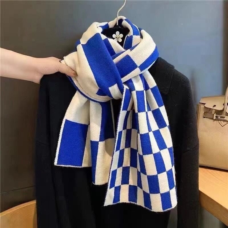 Plaid Cashmere Scarf Women's Winter New High-end Shawl Student Warm Neck Fashion