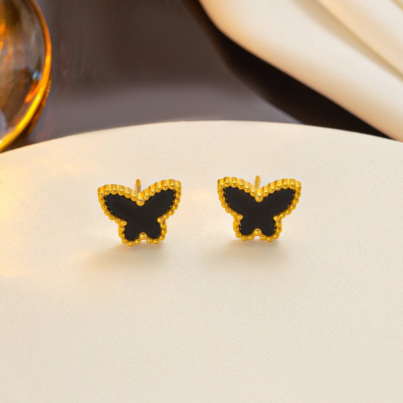 Minimalist Women Butterfly Titanium Steel 18K Gold Plated Bracelets
