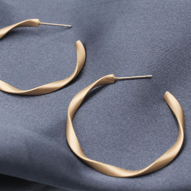 Matte Twisted Hoop Earrings