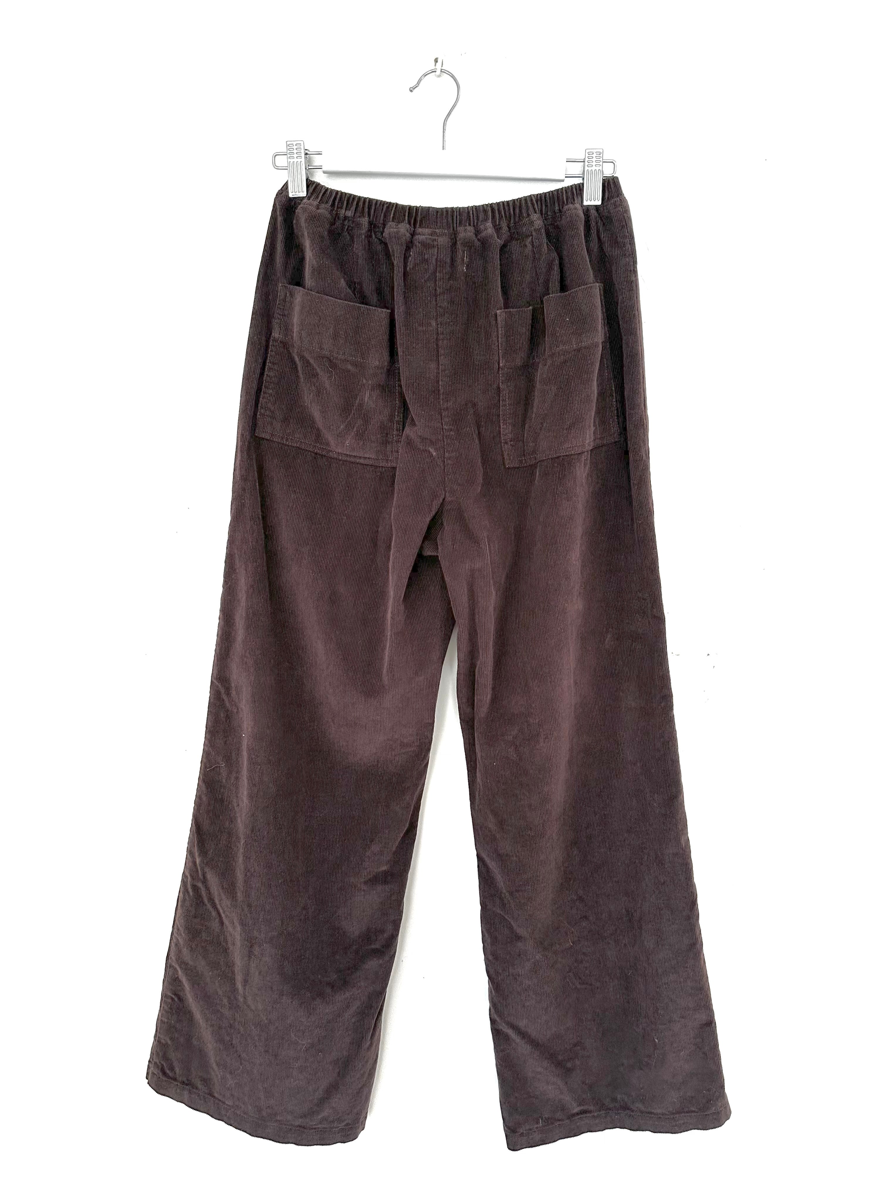 hazel wide leg pants - chocolate cord