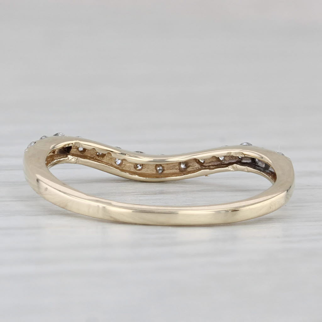 0.30ctw Diamond Contoured Wedding Band 14k Yellow Gold Size 7 Ring