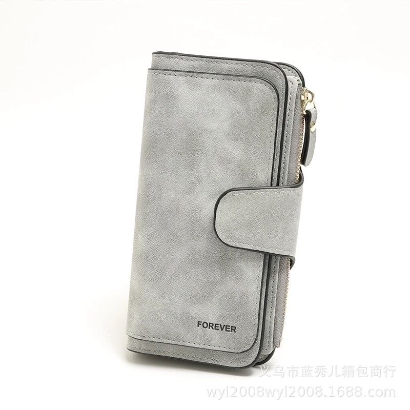 Korean Coin Purse Clutch Bag Pu Leather Multi-purpose Large Capacity Long Wallet Card Case