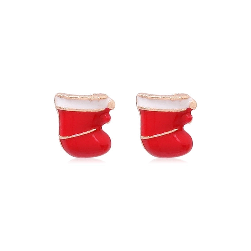 Fashion Christmas Tree Bell Snowflake Alloy Rhinestones Ear Studs