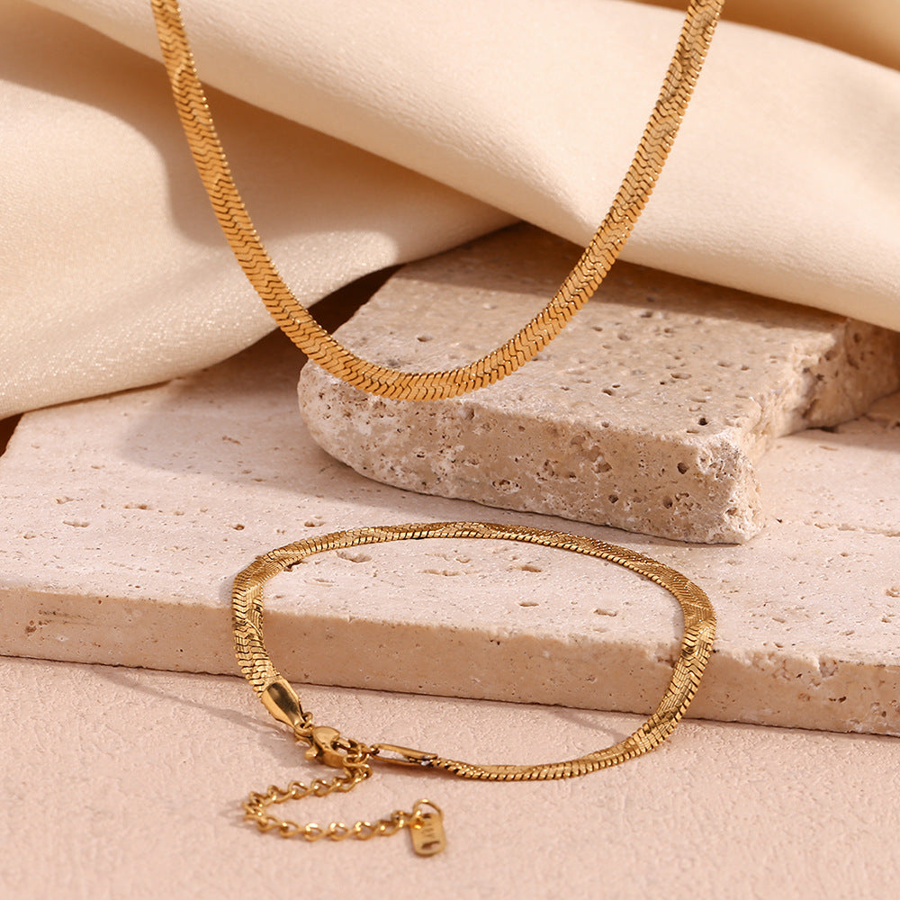 Minimalist Circle Geometric Stainless Steel 18K Gold Plated Necklaces