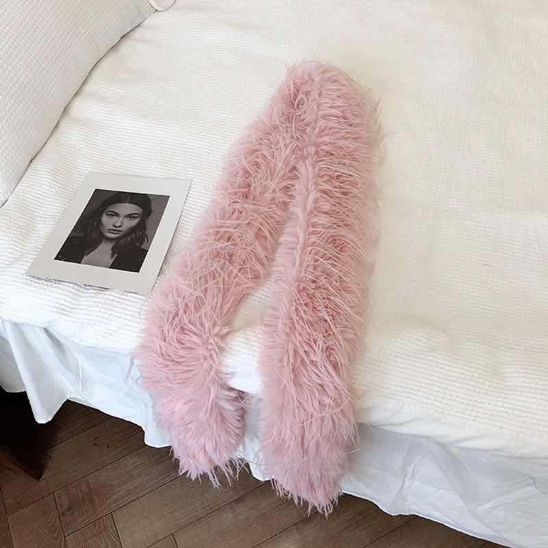 Women's Modern Style Classic Style Solid Color Plush Scarf