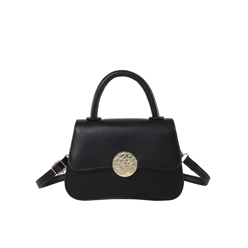 Women's Pu Leather Solid Color Basic Flip Cover Handbag
