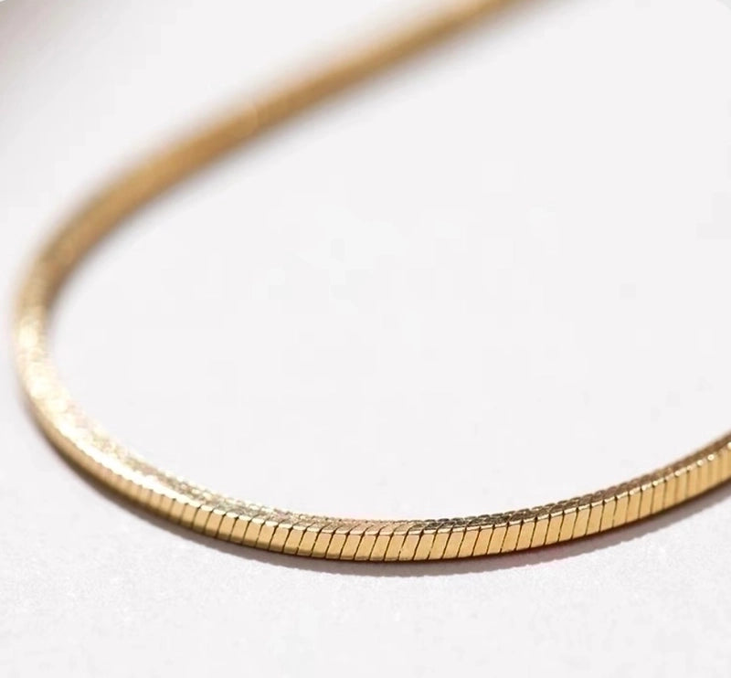 IG Style Basic Solid Color 304 Stainless Steel 18K Gold Plated Plating Stainless Steel Necklaces