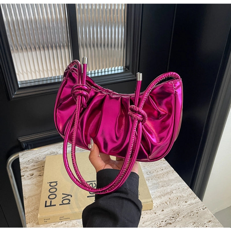 Women's Medium Pu Leather Solid Color Streetwear Square Magnetic Buckle Underarm Bag