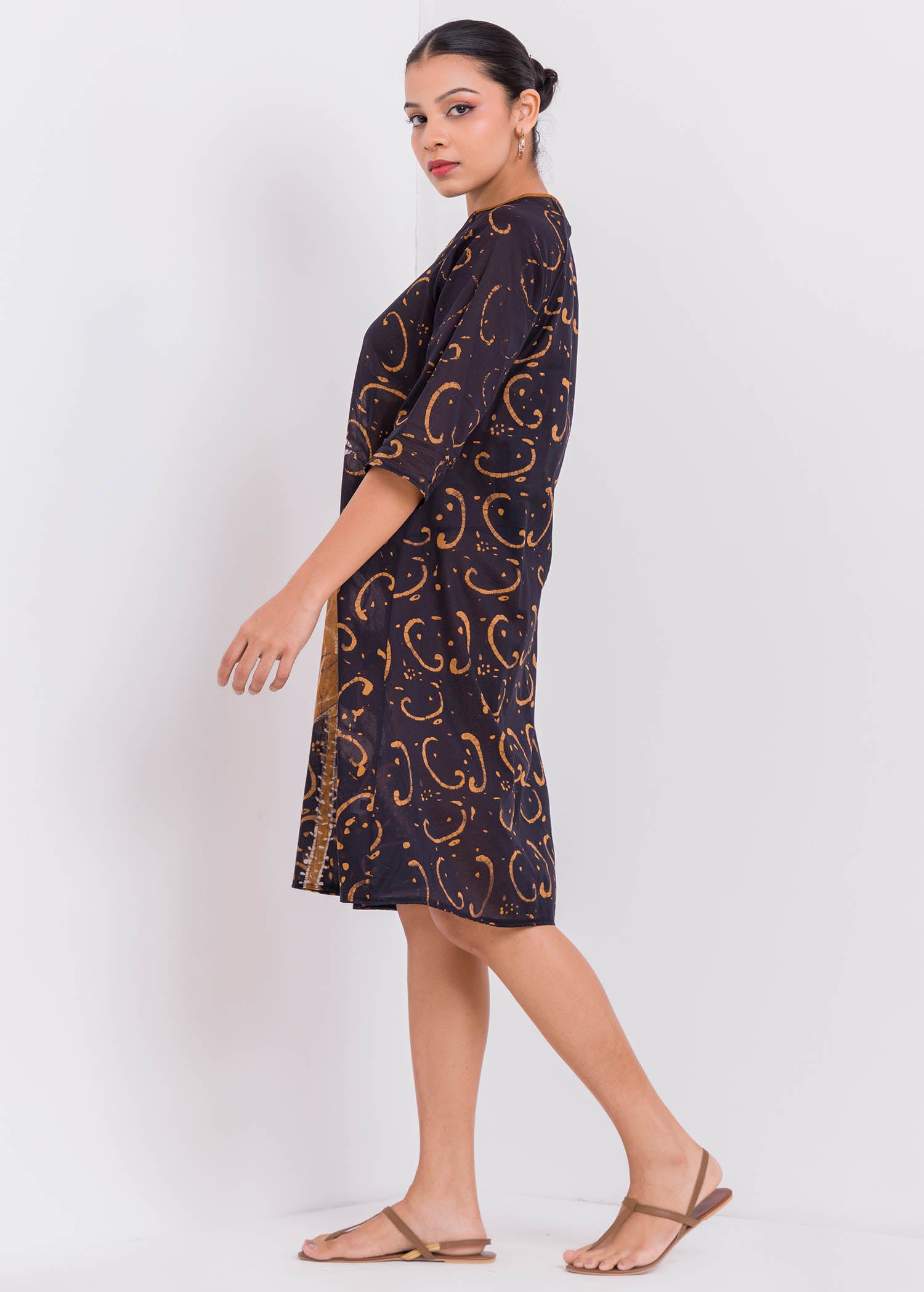 Batik Lotus Hand Printed Dress